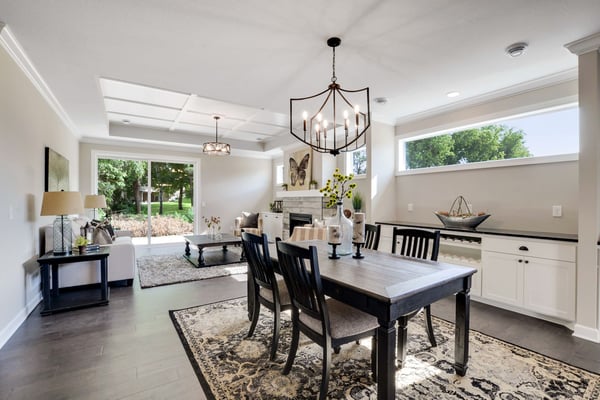 Dining Room in Custom Villa Home in Blaine MN 