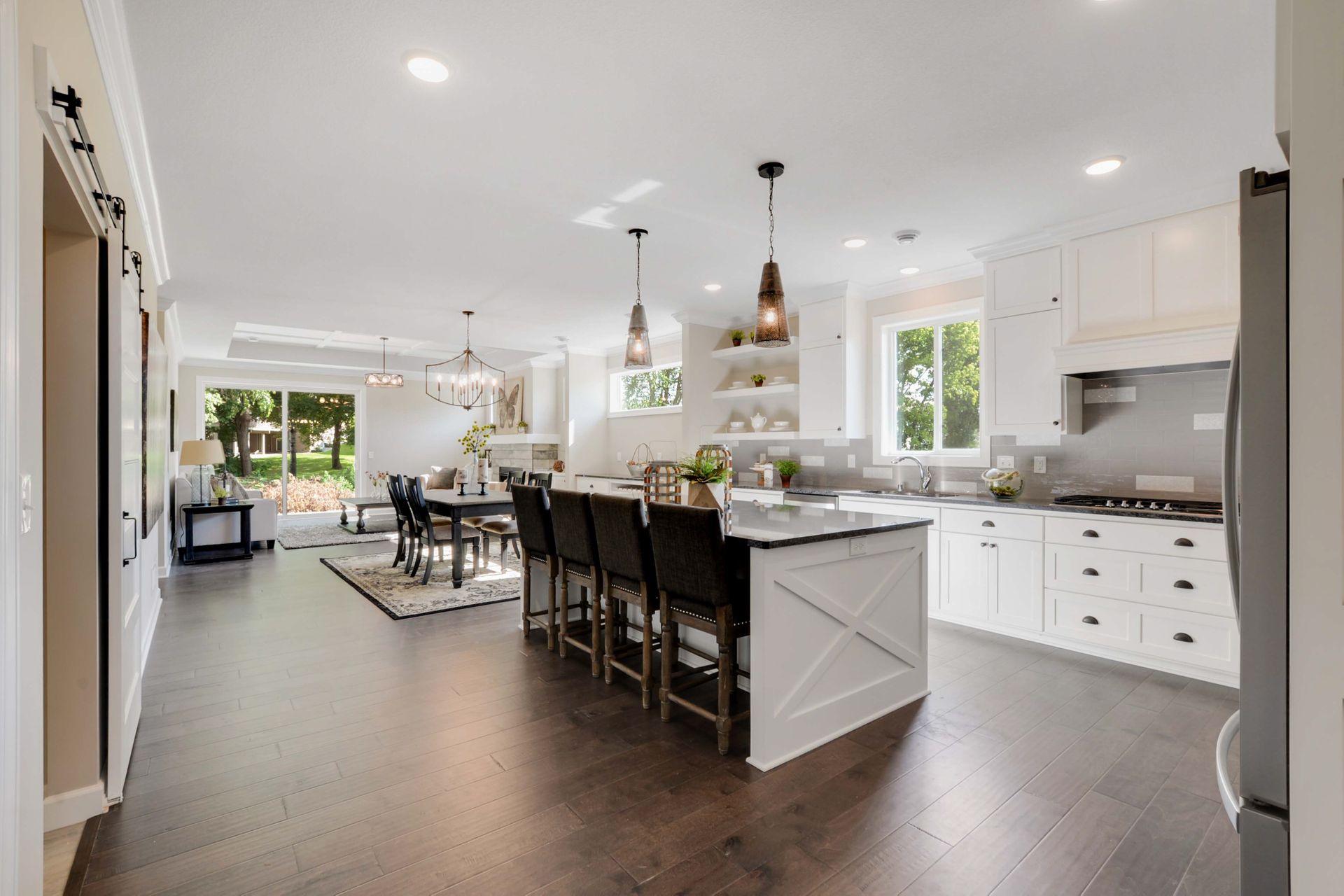 Farmhouse Kitchen in Custom Villa Home in Blaine MN 