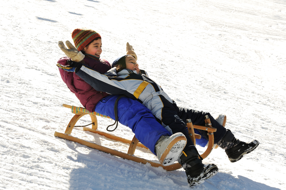 Happy children on snow Happy children on snow